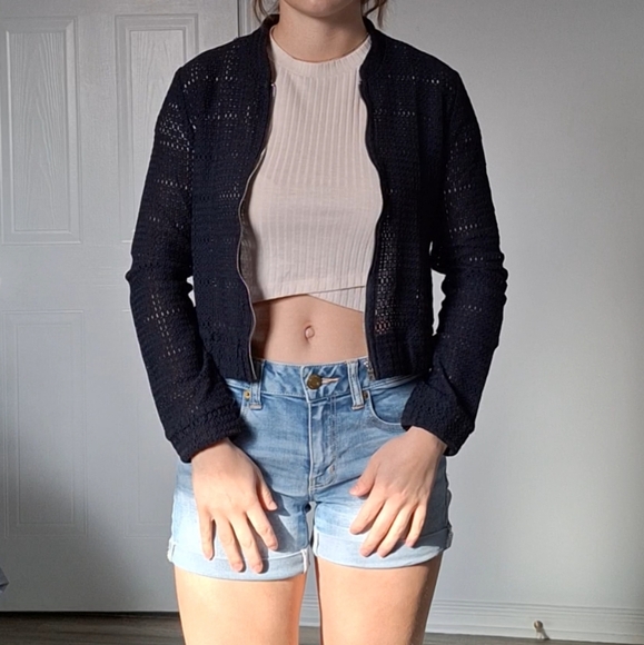 Navy See-through Jacket - Picture 1 of 7